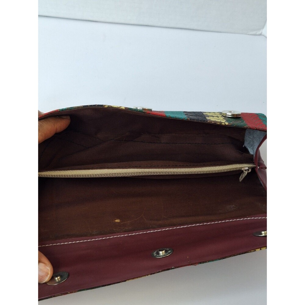 Vintage Rectangle Fun Party Paisley Metallic Small Clutch Handbag Old Money 90's - Picture 9 of 12